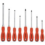 Carlyle Tools - 8 Piece Slotted and Phillips Head Orange Screwdriver Set - SDS8OR